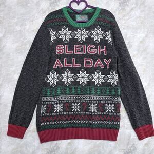 Funny Vintage Ugly Christmas Women Sweater size L Whimsical Holiday Excellent UC
